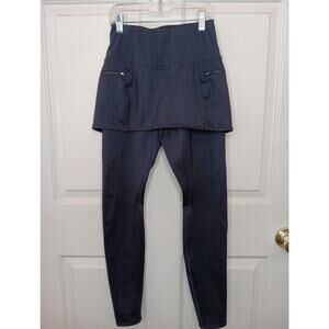 Athleta Size XXS High Traverse 2 in 1 Leggings Full Length Black Pockets EUC